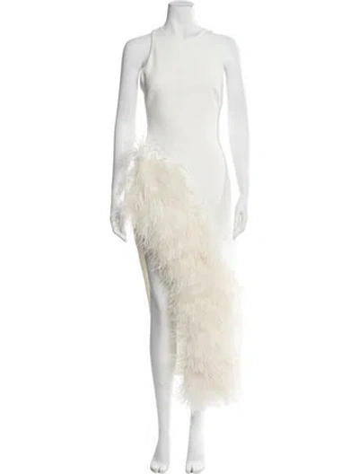 Pre-owned David Koma Crew Neck Long Dress In Neutral