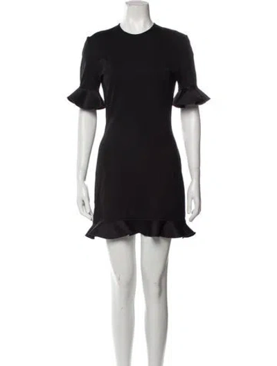 Pre-owned David Koma Crew Neck Mini Dress In Black
