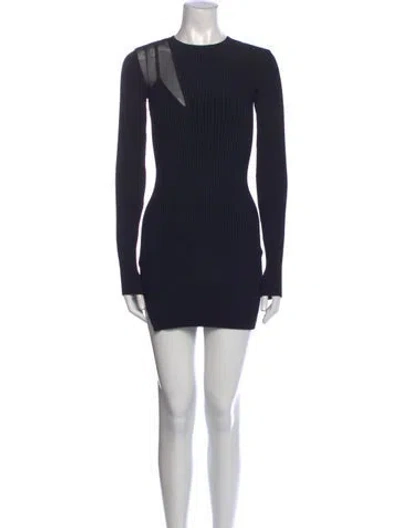 Pre-owned David Koma Crew Neck Mini Dress In Black
