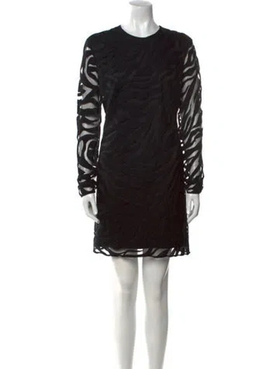 Pre-owned David Koma Crew Neck Mini Dress In Black