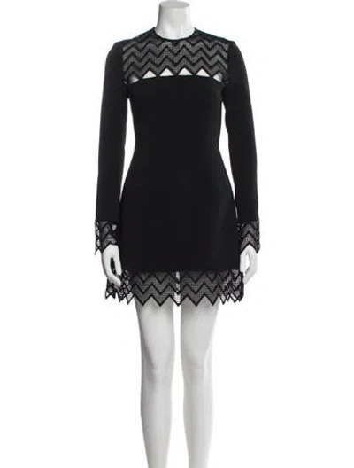 Pre-owned David Koma Crew Neck Mini Dress In Black