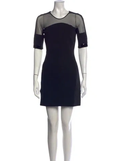 Pre-owned David Koma Crew Neck Mini Dress In Black