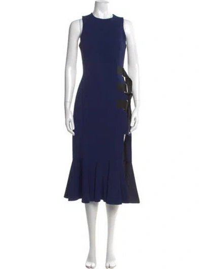 Pre-owned David Koma Crew Neck Mini Dress In Blue