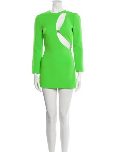 Pre-owned David Koma Crew Neck Mini Dress In Green