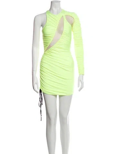 Pre-owned David Koma Crew Neck Mini Dress In Green