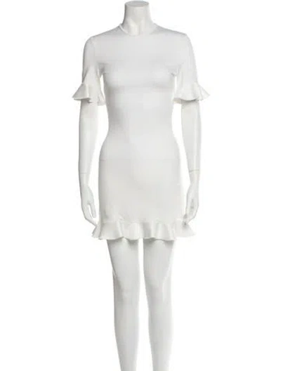 Pre-owned David Koma Crew Neck Mini Dress In White