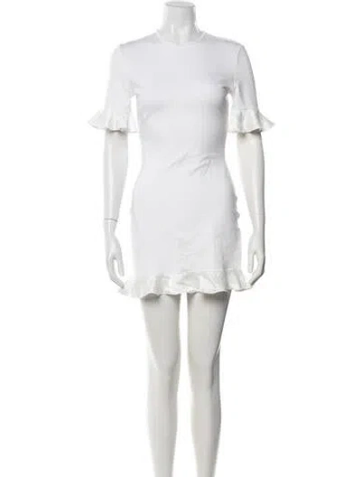 Pre-owned David Koma Crew Neck Mini Dress In White