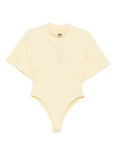 David Koma Crew-neck Short-sleeve Bodysuit In Yellow