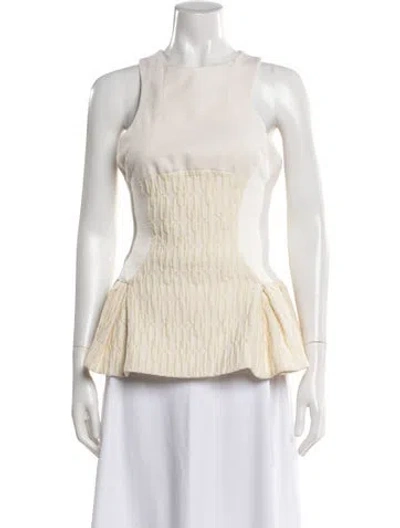 Pre-owned David Koma Crew Neck Sleeveless Top In Neutral