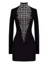 David Koma Croc-effect Mini Dress In Black