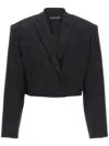 David Koma Short Blazer With Long Sleeves And Pockets In Black