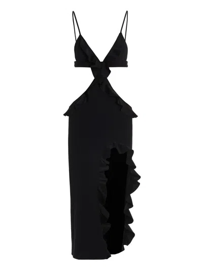 David Koma 'crossbody & Open Leg Ruffle' Dress