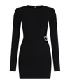David Koma Crystal Buckle And Cutout Knit Mini Dress In Black