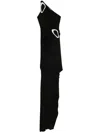David Koma Embroidered Asymmetric Gown In Black