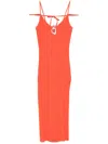 David Koma Gestricktes Maxikleid Mit Kristallschnalle In Orange