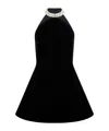 David Koma Crystal-embellished Halterneck Minidress In Black