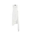 David Koma Crystal Claw Embr Detail Asymmetric Gown In White