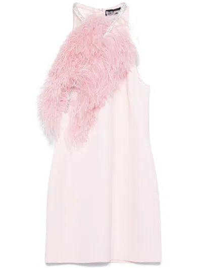 David Koma Crystal-detail Mini Dress In Pink