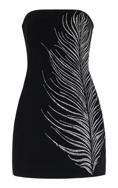 David Koma Crystal-embellished Cady Mini Dress In Black