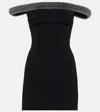 David Koma Crystal-embellished Cady Minidress In Black
