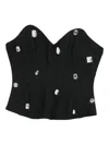 David Koma Crystal-embellished Corset Top In Black
