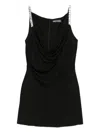David Koma Crystal-embellished Cowl-neck Dress In Black