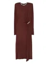 David Koma Crystal-embellished Draped Dress In Burgundy