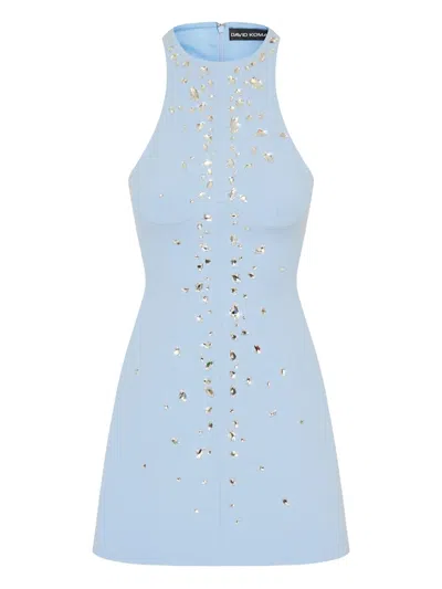 David Koma Crystal-embellished Dress In Blue