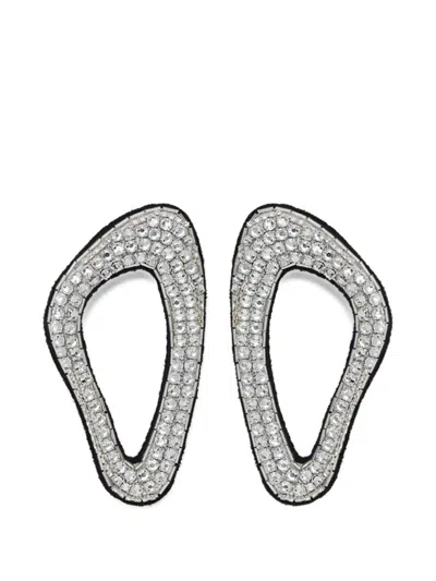 David Koma Crystal-embellished Earrings In Silver