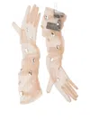 David Koma Crystal-embellished Gloves In Brown