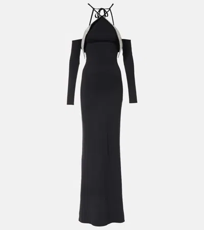 David Koma Crystal-embellished Gown In Black