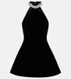 David Koma Crystal-embellished Halterneck Minidress In Black