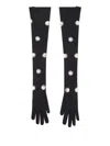David Koma Crystal-embellished Long Gloves In Black