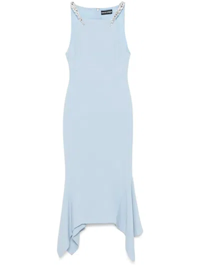 David Koma Crystal-embellished Midi Dress In Blue
