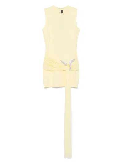 David Koma Crystal-embellished Mini Dress In Yellow