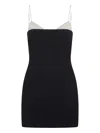 David Koma Womens Black Silver Crystal Shoulder-straps Stretch-woven Mini Dress In Black