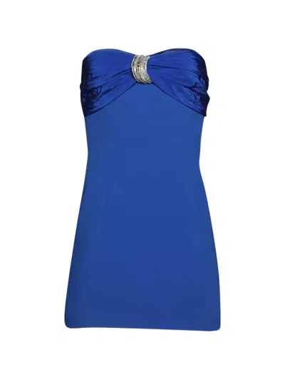 David Koma Crystal-embellished Mini Dress In Blue