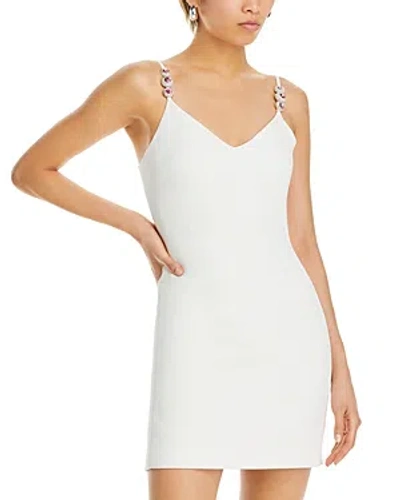David Koma Crystal-embellished Crepe Mini Dress In White