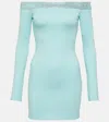 David Koma Crystal-embellished Minidress In Blue