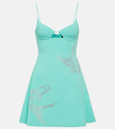 David Koma Crystal-embellished Minidress In Multicoloured