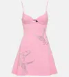 David Koma Crystal-embellished Minidress In Pink