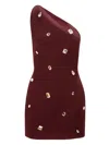 David Koma Crystal-embellished One-shoulder Dress In Red