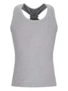David Koma Crystal-embellished Ribbed Top In Gray