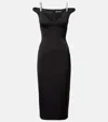 David Koma Crystal-embellished Midi Dress In Black