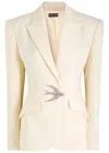 David Koma Crystal-embellished Stretch-wool Blazer