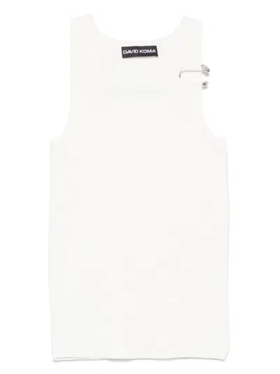 David Koma Crystal-embellished Tank Top In White