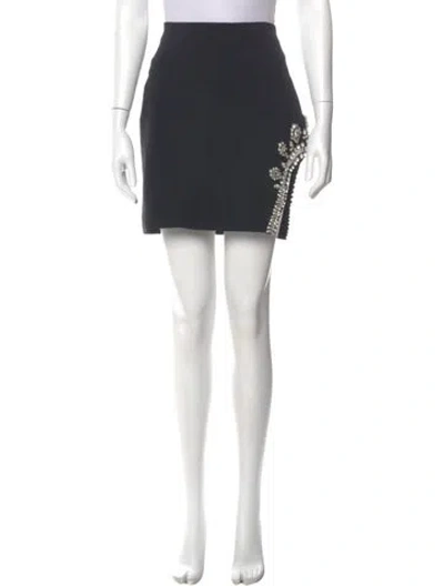 Pre-owned David Koma Crystal Embellishments Mini Skirt In Black