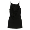David Koma Crystal-embellished Cowl-neck Dress In Black