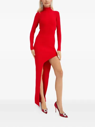 David Koma Cut-out Asymmetric Mini Dress In Red