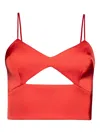 David Koma Cut-out Spaghetti-straps Top In Red
